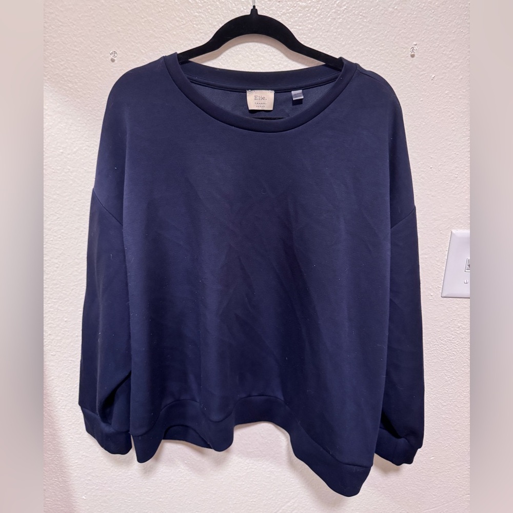Tahari Navy Crewneck Sweater